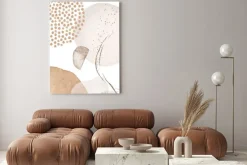 Obraz: Beżowy wzór artystyczny z miękkimi kształtami