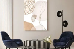 Obraz: Beżowy wzór artystyczny z miękkimi kształtami
