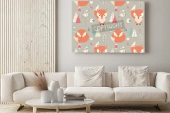 Obraz: Bez szwu deseń z cute baby christmas fox otoczony kwiatu dekoracji,