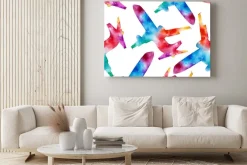 Obraz: Bez szwu deseń z samolotu, płaszczyzny. akwarela ilustracji.