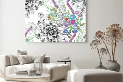 Obraz: Bez szwu desenie z pięknych kwiatów, akwarele ilustracji