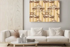 Obraz: Bez szwu kreskówka mapa samochodów i ruchu