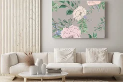 Obraz: Bezszwowe tło akwarela wymieszać kolorowy kwiat kwiatowy i liście