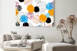 Obraz: Bezszwowe tło wzór, z koła / kropki, kreski i plamy