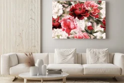 Obraz: Bezszwowy kwiecisty wzór z różami na lekkim tle, akwarela.