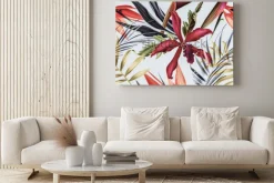 Obraz: Bezszwowy tropikalny kwiatu, rośliny i liścia deseniowy tło