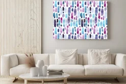 Obraz: Bezszwowy wzór akwareli błękita, głębokiego fiołka i menchii