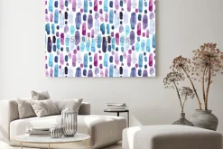 Obraz: Bezszwowy wzór akwareli błękita, głębokiego fiołka i menchii