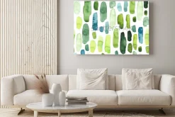 Obraz: Bezszwowy wzór akwarela jaskrawi - zieleni i błękita pluśnięcia