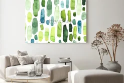 Obraz: Bezszwowy wzór akwarela jaskrawi - zieleni i błękita pluśnięcia