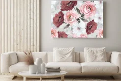 Obraz: Bezszwowy wzór z kwiatami i liśćmi. kwiecisty tło dla tapety,