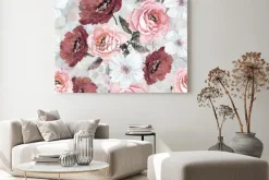 Obraz: Bezszwowy wzór z kwiatami i liśćmi. kwiecisty tło dla tapety,