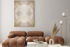 Obraz: Biała mandala na betonowym tle nowoczesna dekoracja