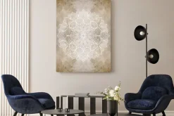 Obraz: Biała mandala na betonowym tle nowoczesna dekoracja