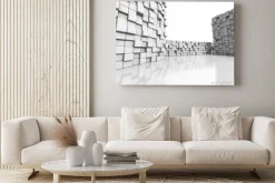 Obraz: Białe ściany kostki 3d tle