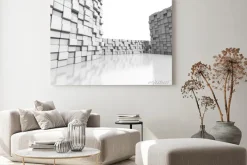 Obraz: Białe ściany kostki 3d tle