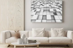 Obraz: Białe ściany kostki 3d tle