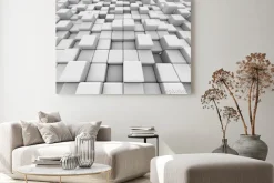 Obraz: Białe ściany kostki 3d tle