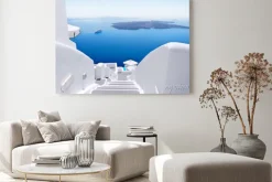 Obraz: Białe schody na greckiej wyspie santorini