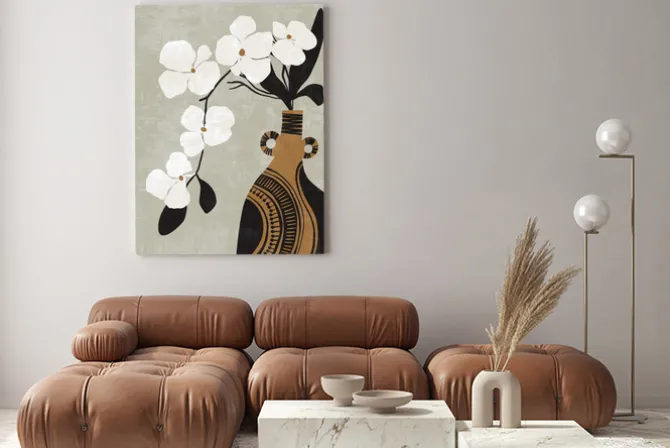 Obraz: Biały kwiat orchidea w wazonie