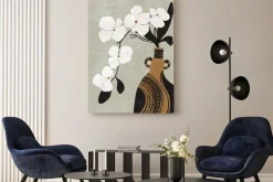 Obraz: Biały kwiat orchidea w wazonie