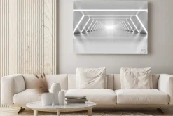 Obraz: Biały oświetlony tunel nowoczesny