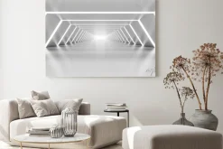 Obraz: Biały oświetlony tunel nowoczesny