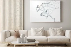 Obraz: Biegacz na geometrycznym rysunku