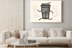 Obraz: Biegnący kubek z kawą na wynos