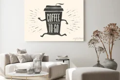 Obraz: Biegnący kubek z kawą na wynos