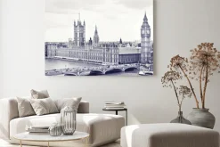 Obraz: Big ben i parlament w stylu vintage