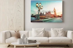 Obraz: Big ben widziany z westminster bridge, londyn, wielka brytania.