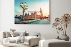 Obraz: Big ben widziany z westminster bridge, londyn, wielka brytania.