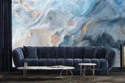 Obraz: Błękitno szary marmurowy wzór