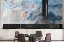 Obraz: Błękitno szary marmurowy wzór