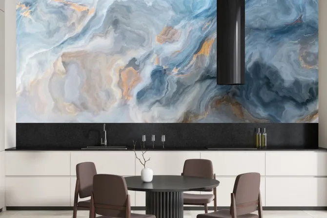 Obraz: Błękitno szary marmurowy wzór