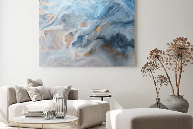 Obraz: Błękitno szary marmurowy wzór