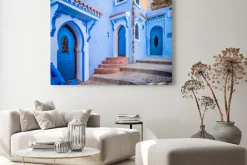 Obraz: Błękitny dom w maroko architektura