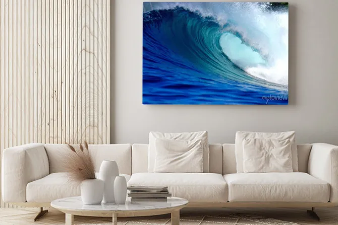 Obraz: Błękitny ocean wave surfingu