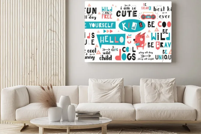 Obraz: Black and white and colored set of hand drawn motivation quotes,