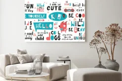 Obraz: Black and white and colored set of hand drawn motivation quotes,