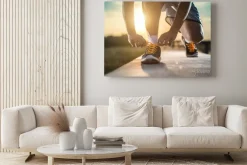 Obraz: Bliska strzał z butami biegacza