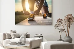 Obraz: Bliska strzał z butami biegacza