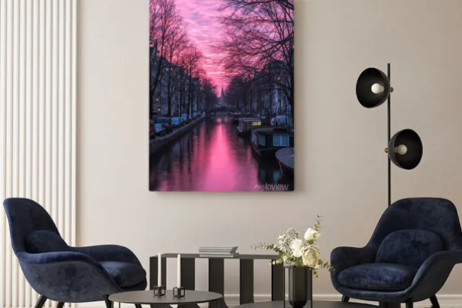 Obraz: Bloemgracht amsterdam zachód kanały