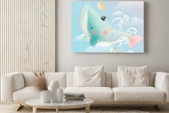 Obraz: Blue whale flying in the sky