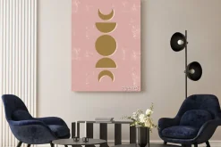 Obraz: Boho kształty na różowym tle