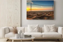 Obraz: Boisko do siatkówki o zachodzie słońca