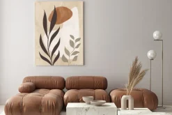 Obraz: Botanical abstract art, watercolor, earth, nature, leaves and