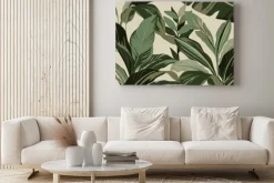 Obraz: Botaniczny wzór na beżowym tle