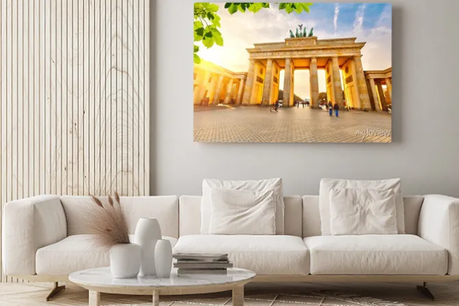 Obraz: Brama brandenburska o zachodzie słońca